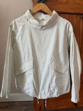 Eileen Fisher Organic Cotton Nylon Funnel Neck Pullover Windbreaker XXS
